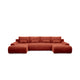 Canapé en U 4 places convertible avec coffre Ivana Terracotta