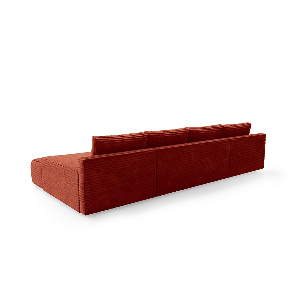 Canapé en U 4 places convertible avec coffre Ivana Terracotta - vue 3