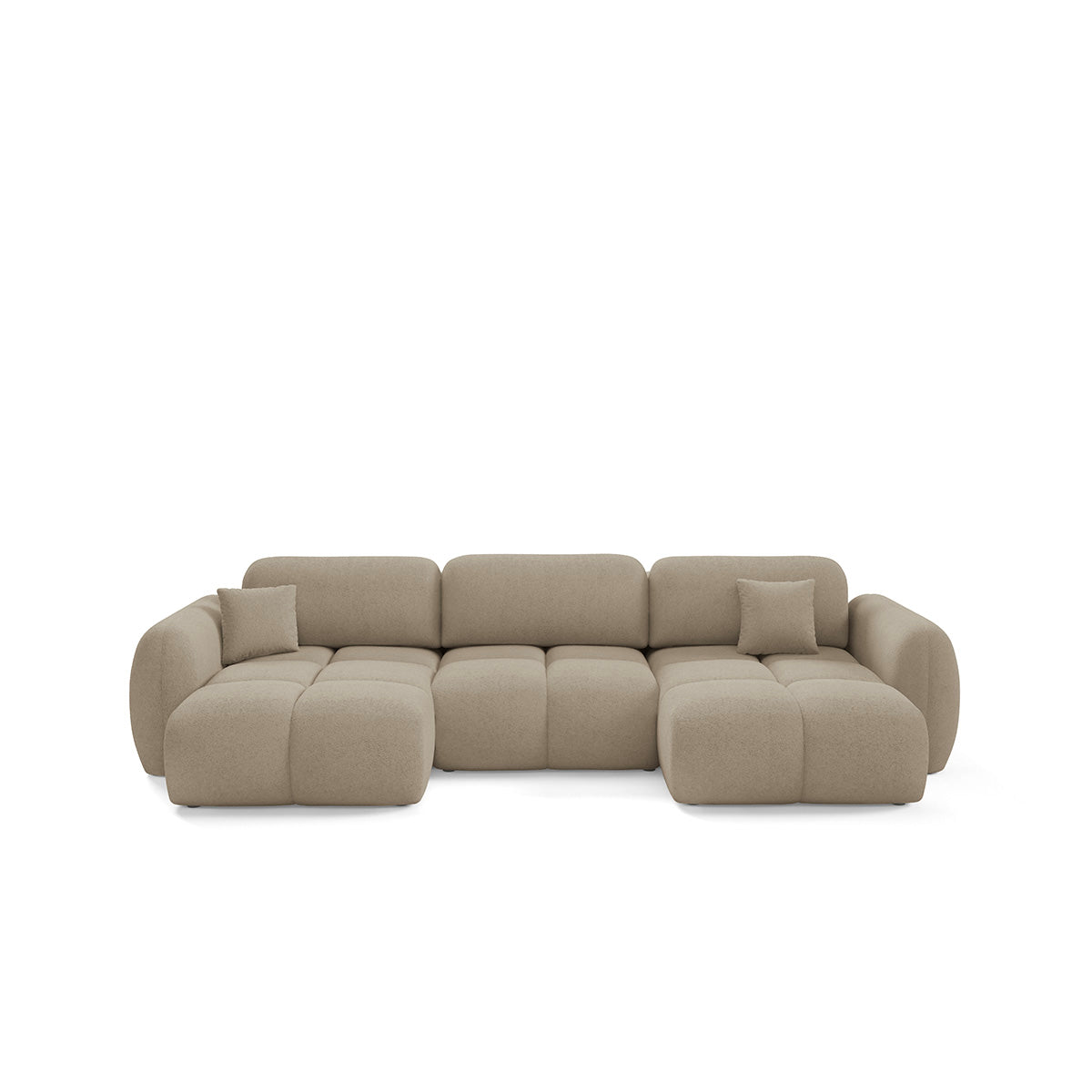 Canapé en U 4 places convertible avec coffre Livio Beige - vue 3