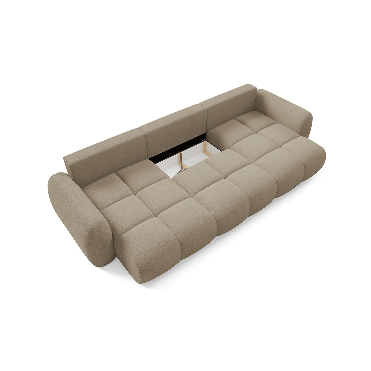Canapé en U 4 places convertible avec coffre Livio Beige - vue 5