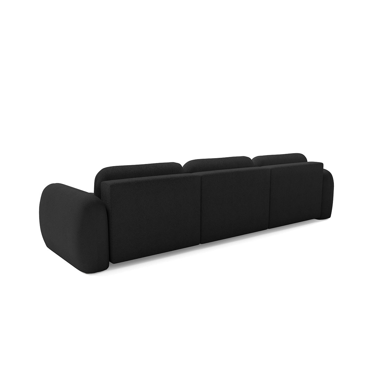Canapé en U 4 places convertible avec coffre Livio Noir - vue 4
