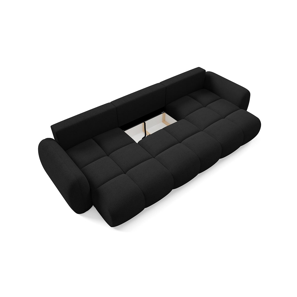 Canapé en U 4 places convertible avec coffre Livio Noir - vue 5