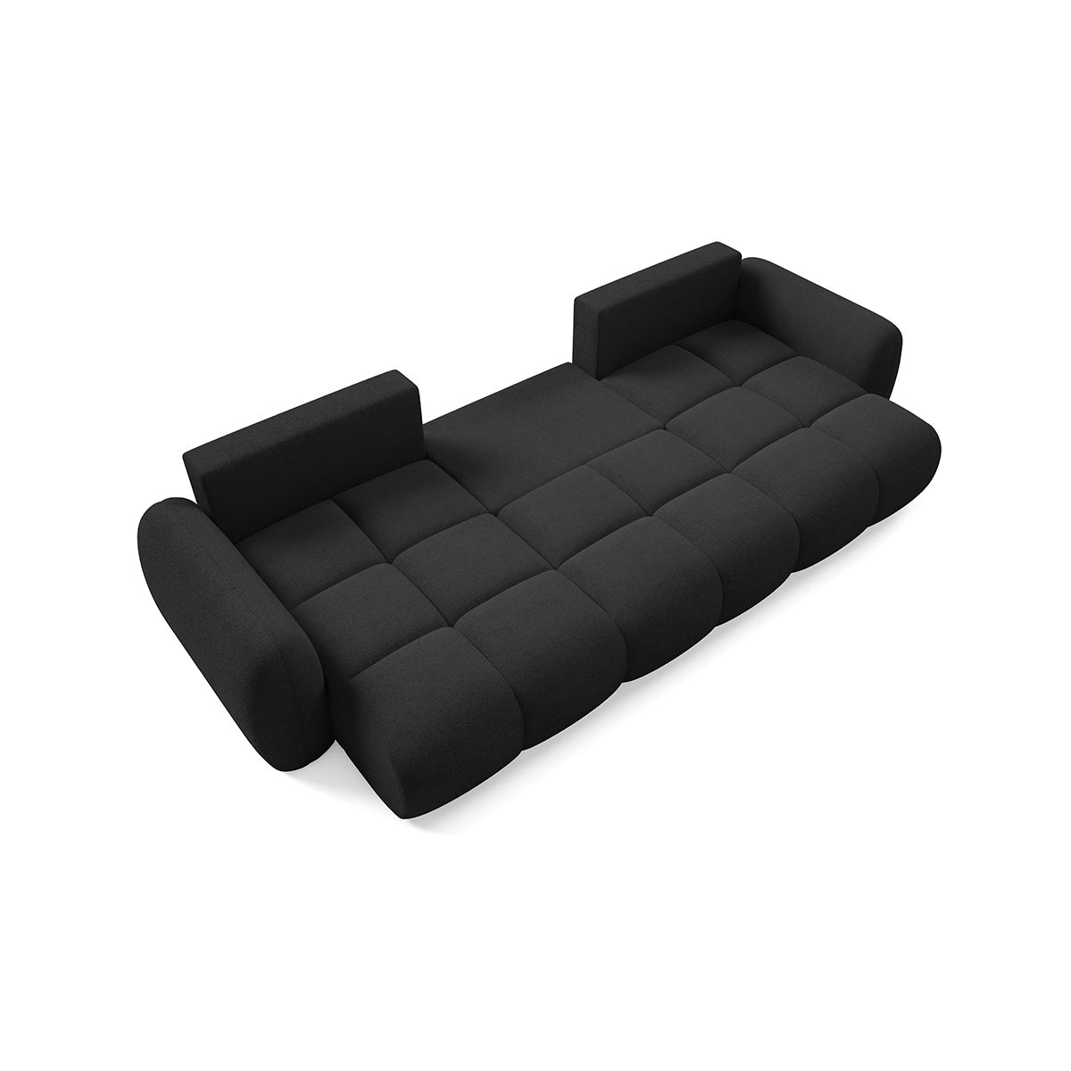 Canapé en U 4 places convertible avec coffre Livio Noir - vue 6
