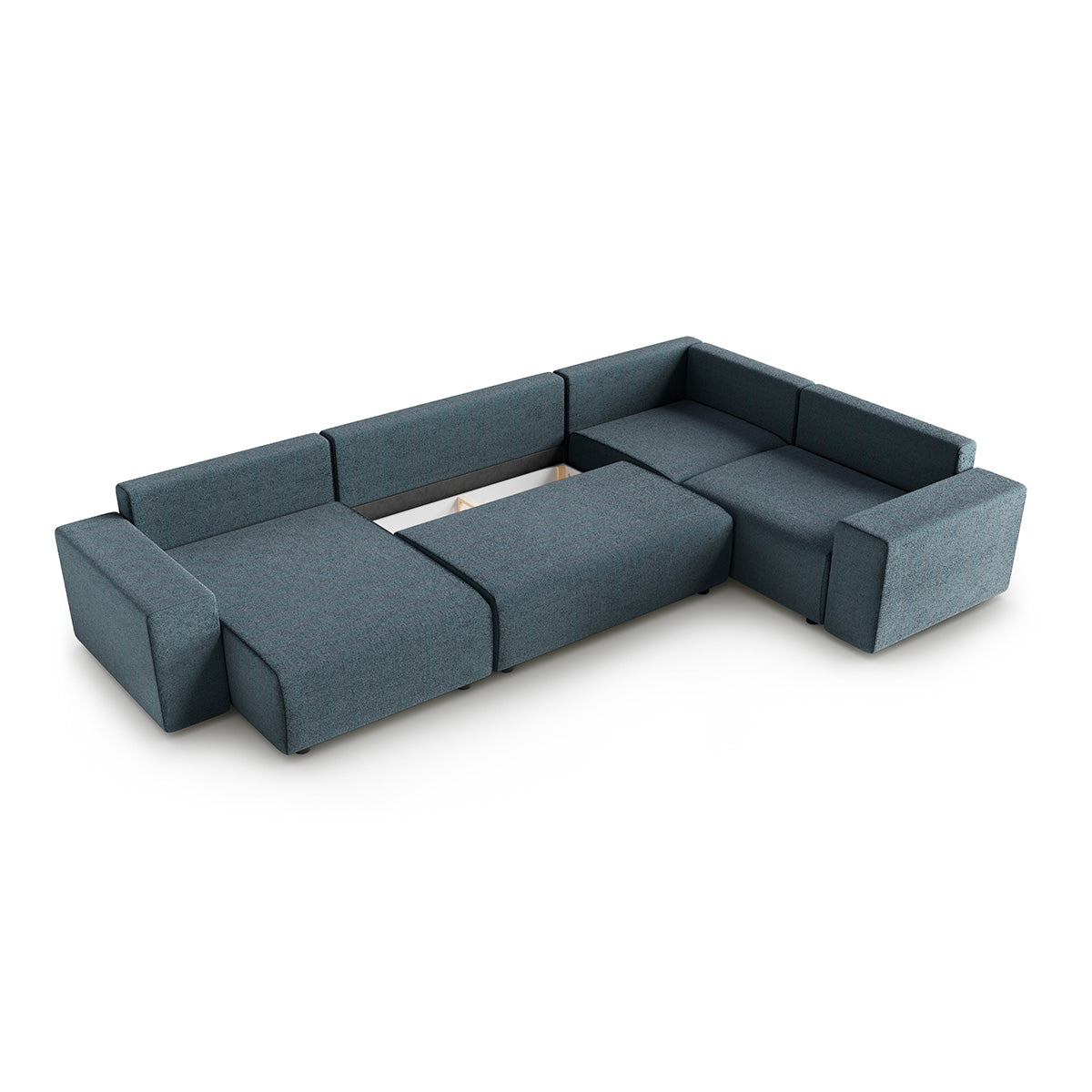 Canapé en U 5 places angle droit convertible avec coffre Lorenzo Gris foncé - vue 3