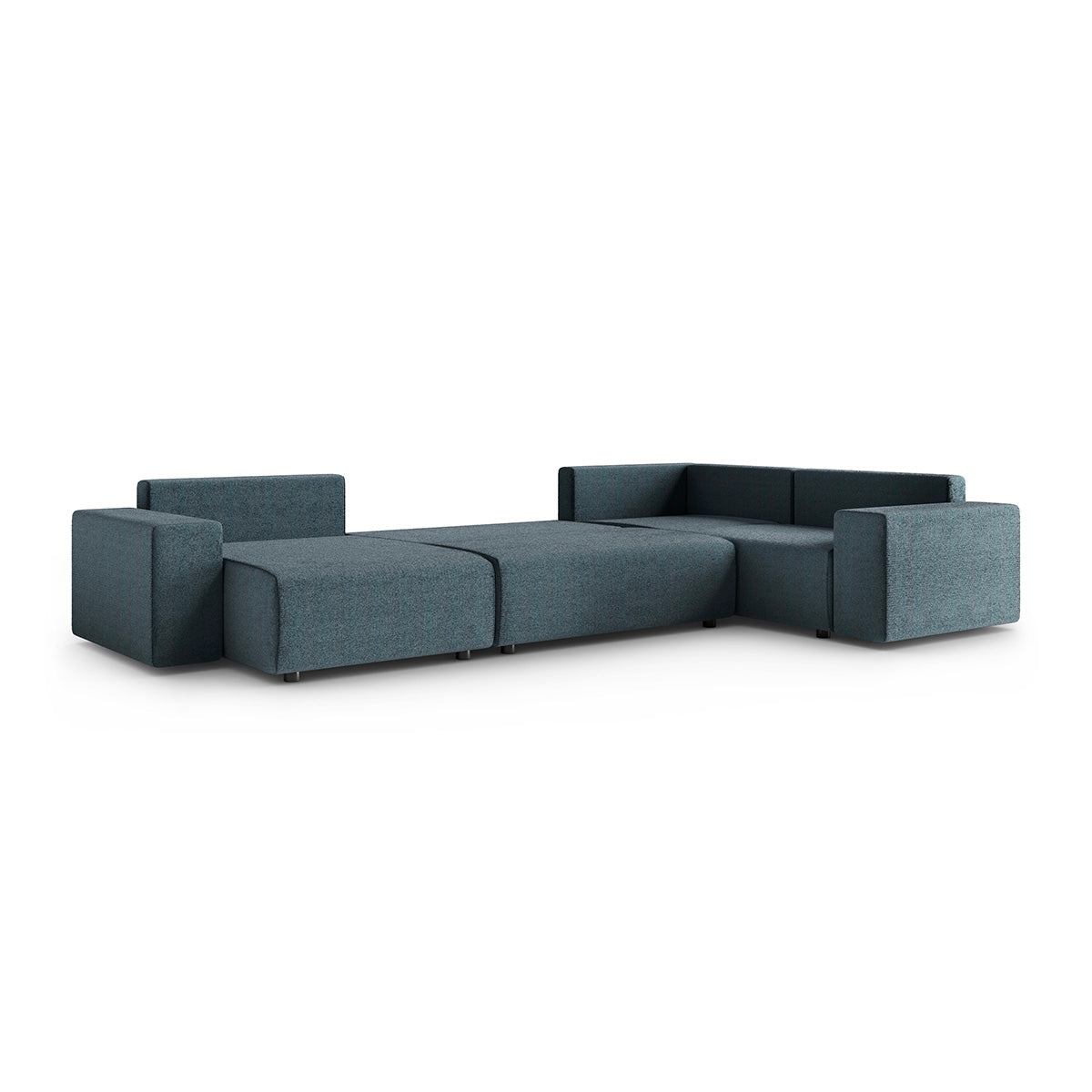 Canapé en U 5 places angle droit convertible avec coffre Lorenzo Gris foncé - vue 4