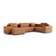 Canapé en U 5 places angle droit convertible avec coffre Lorenzo Orange