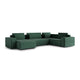 Canapé en U 5 places angle droit convertible avec coffre Lorenzo Vert