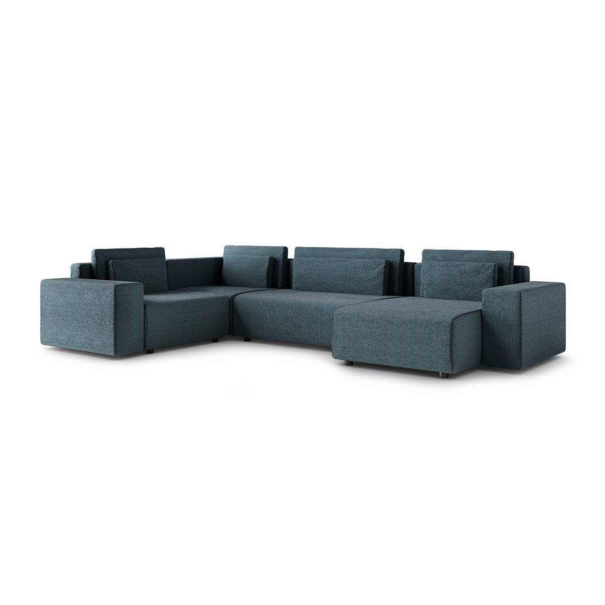 Canapé en U 5 places angle gauche convertible avec coffre Lorenzo Gris foncé - vue 2