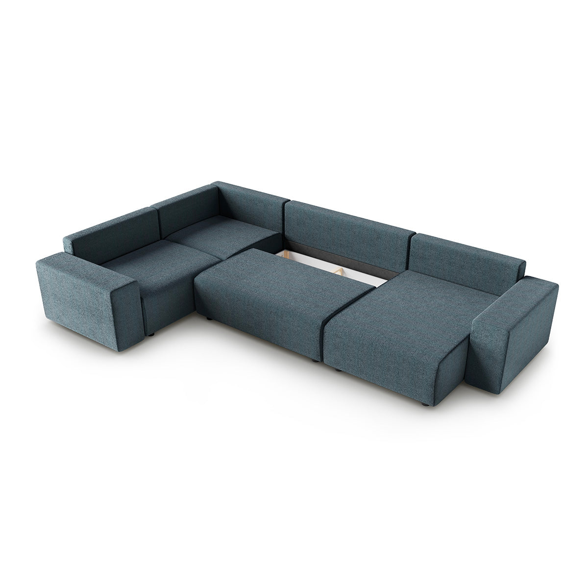 Canapé en U 5 places angle gauche convertible avec coffre Lorenzo Gris foncé - vue 3