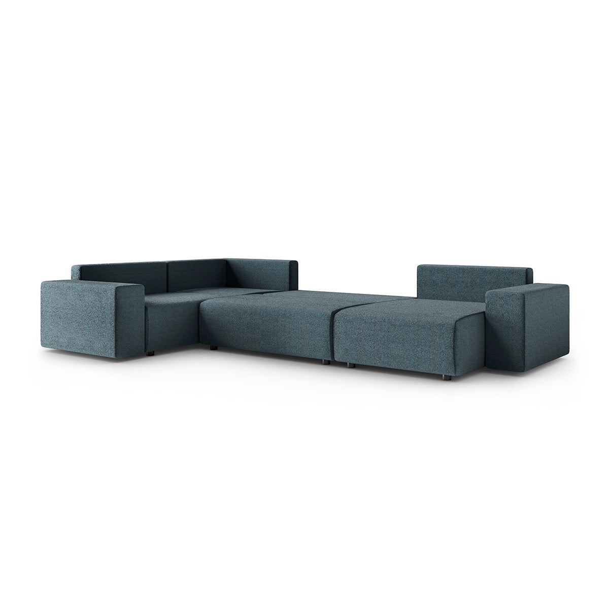 Canapé en U 5 places angle gauche convertible avec coffre Lorenzo Gris foncé - vue 4