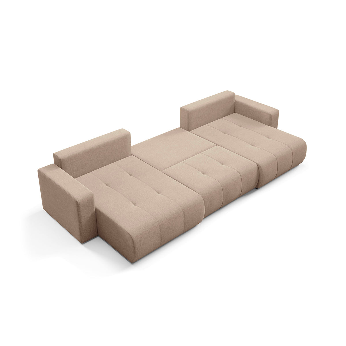 Canapé en U 5 places convertible avec coffre Giulia Beige - vue 7