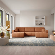 Canapé en U 5 places convertible avec coffre Giulia Terracotta
