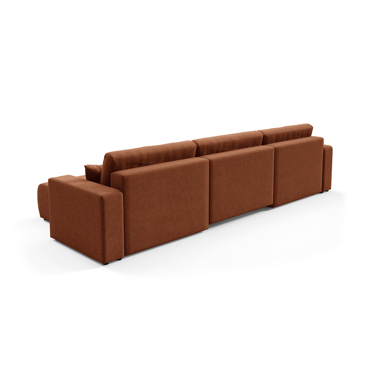 Canapé en U 5 places convertible avec coffre Giulia Terracotta - vue 5