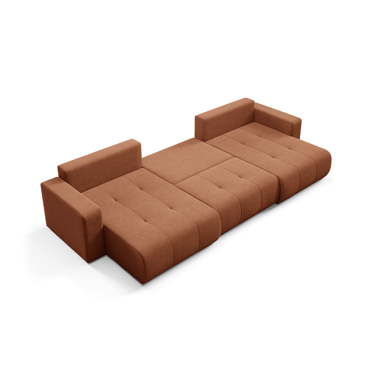 Canapé en U 5 places convertible avec coffre Giulia Terracotta - vue 7