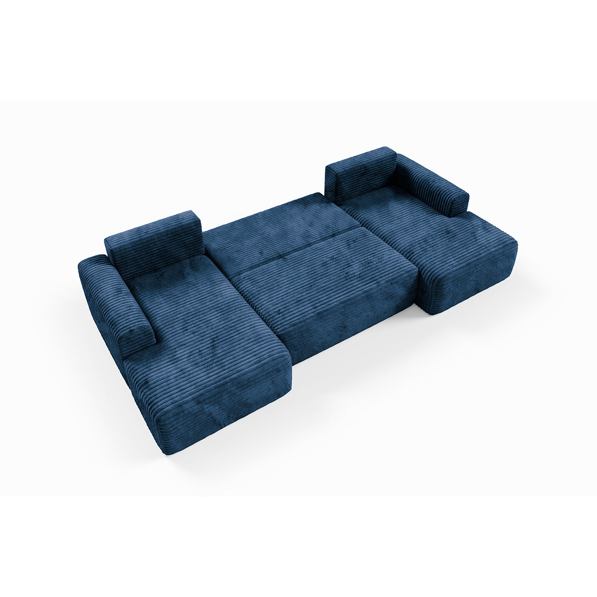 Canapé en U 5 places convertible avec coffre Romeo Bleu foncé - vue 7