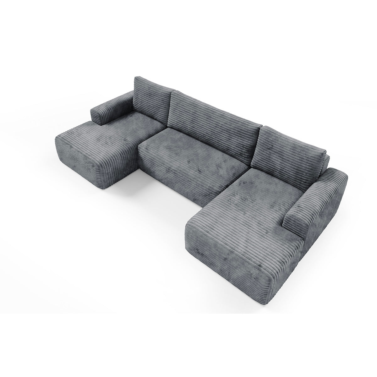 Canapé en U 5 places convertible avec coffre Romeo Gris foncé - vue 4
