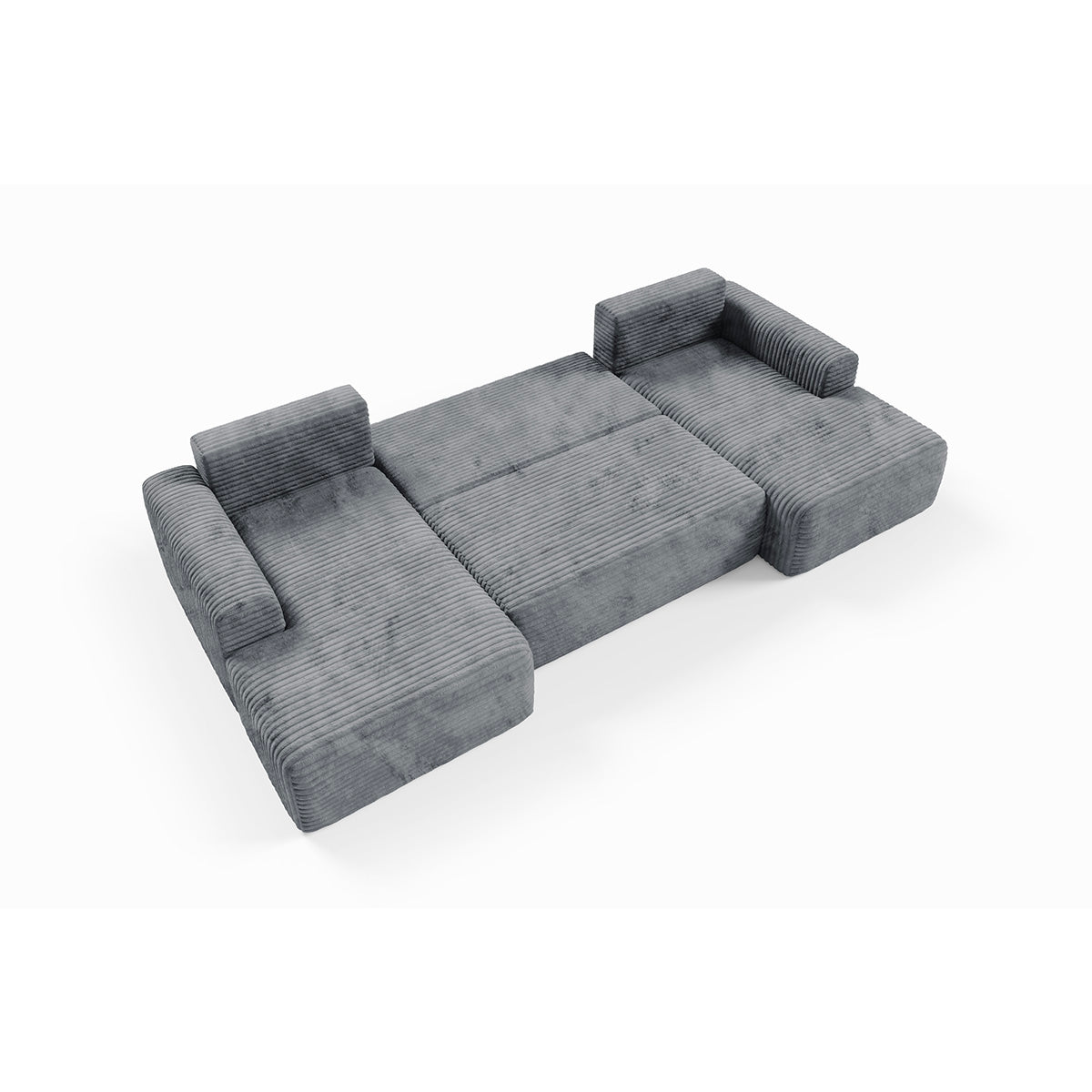 Canapé en U 5 places convertible avec coffre Romeo Gris foncé - vue 7