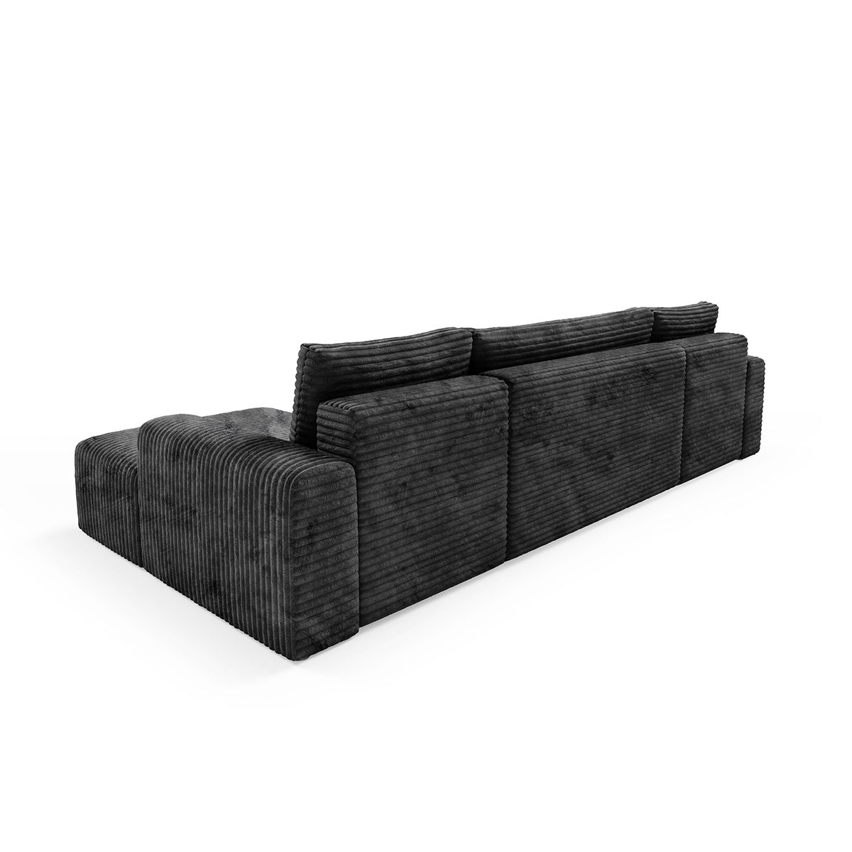 Canapé en U 5 places convertible avec coffre Romeo Noir - vue 5