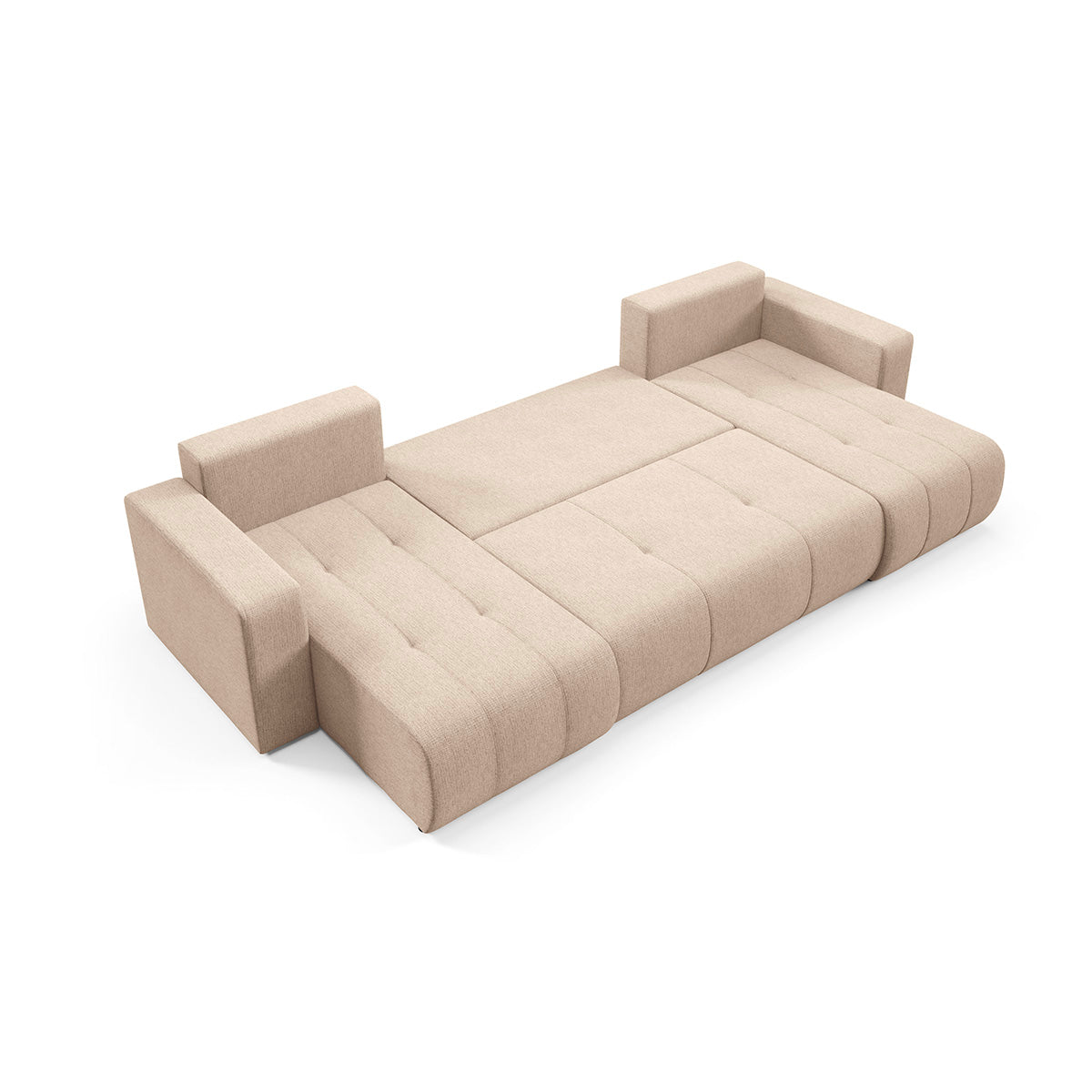 Canapé en U 5 places convertible avec coffre Vasco Beige - vue 7