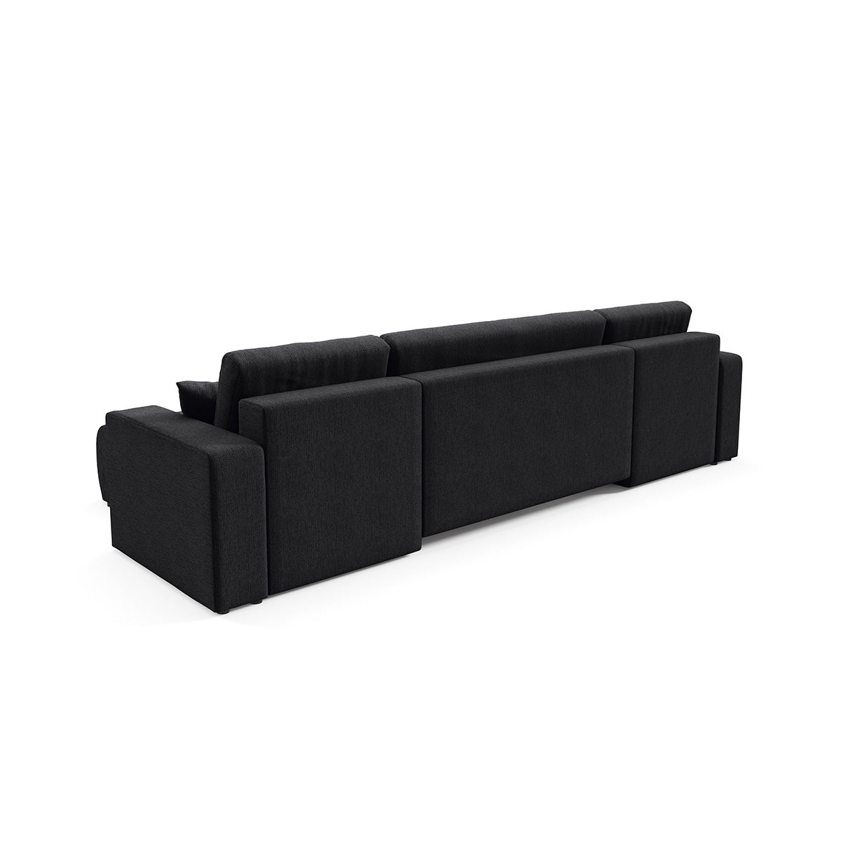 Canapé en U 5 places convertible avec coffre Vasco Noir - vue 5
