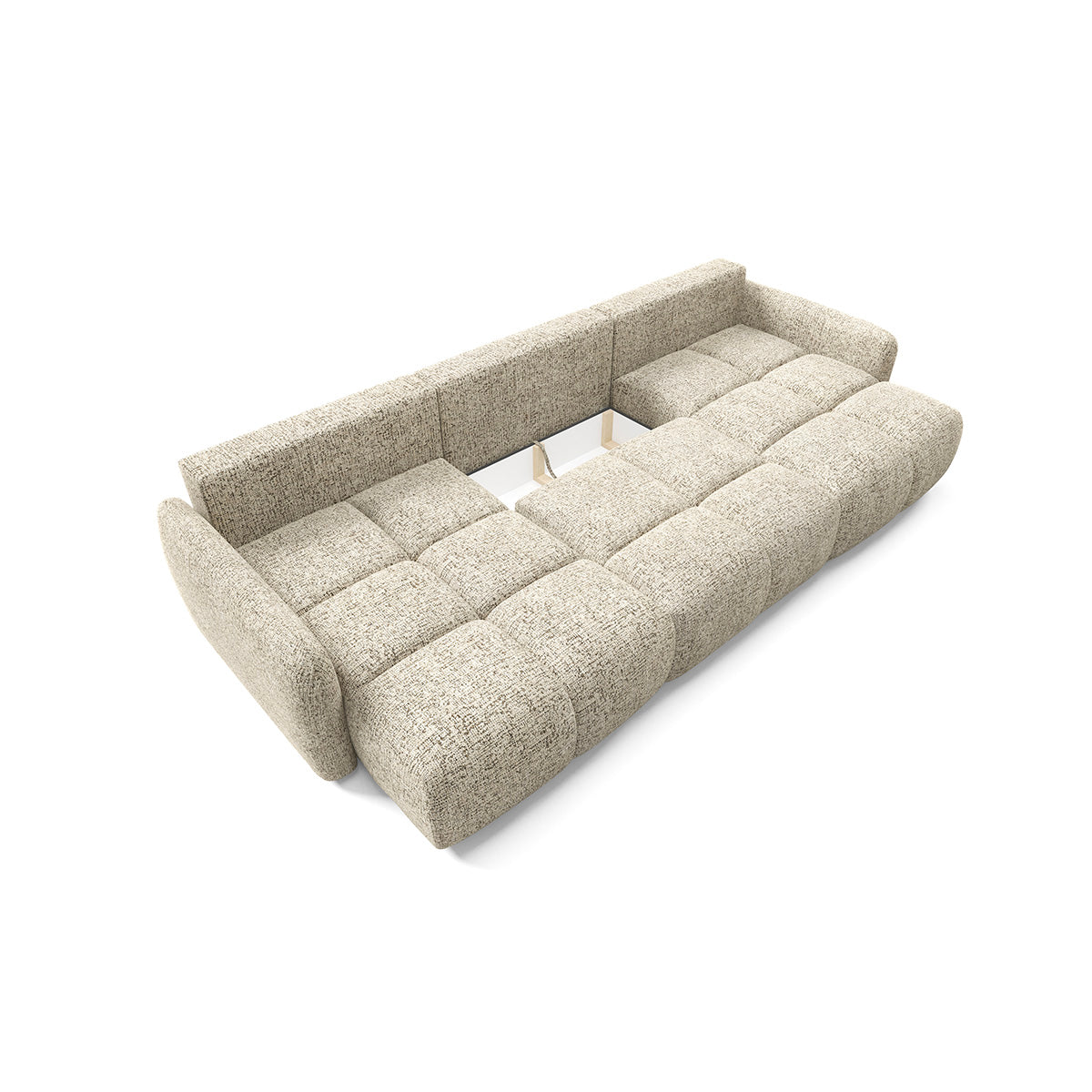 Canapé en U 5 places convertible avec coffre Vittoria Beige chiné - vue 6
