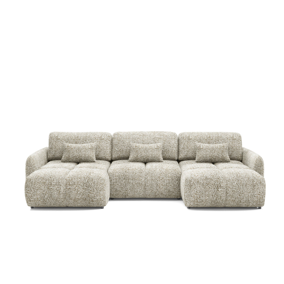 Canapé en U 5 places convertible avec coffre Vittoria Gris chiné - vue 3