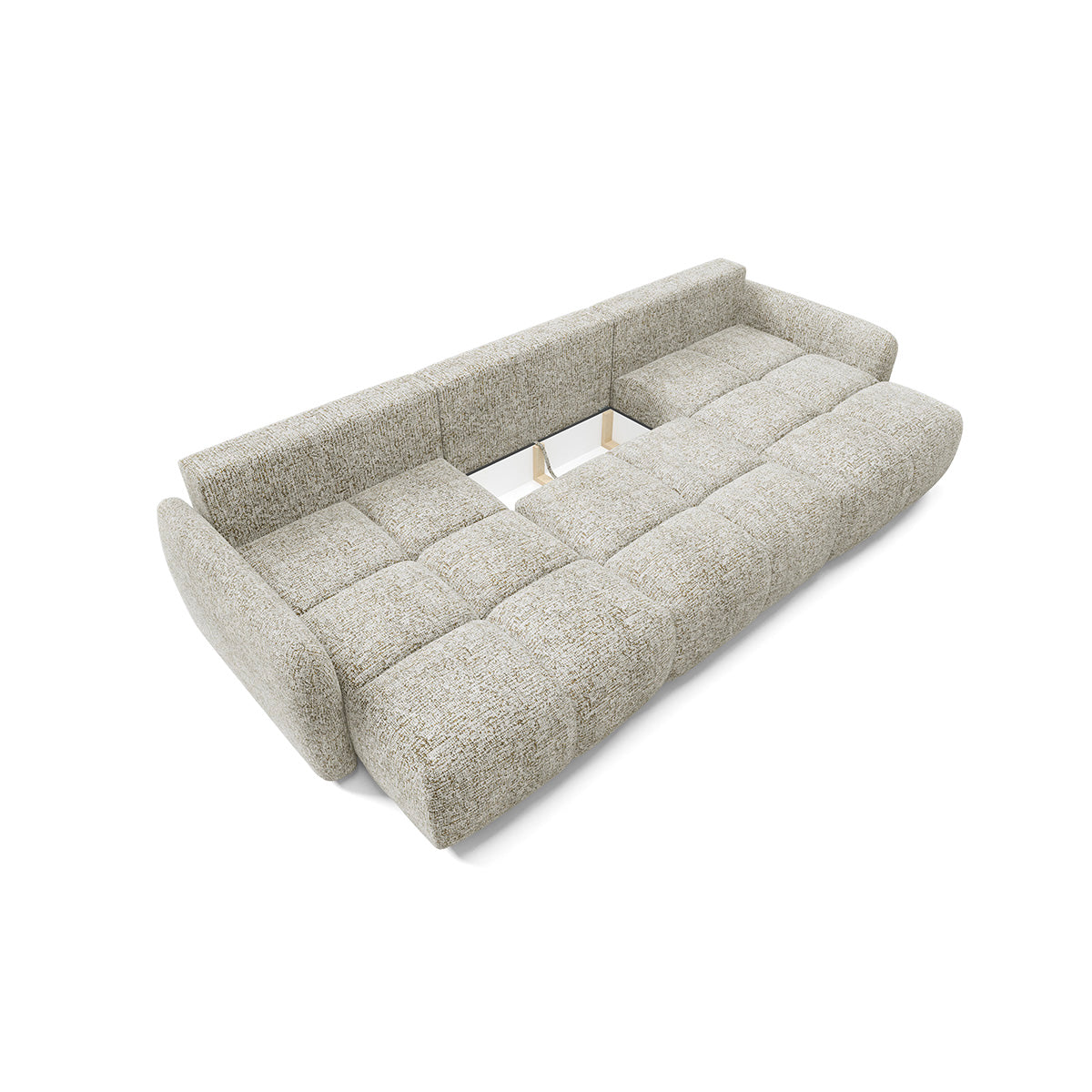Canapé en U 5 places convertible avec coffre Vittoria Gris chiné - vue 6
