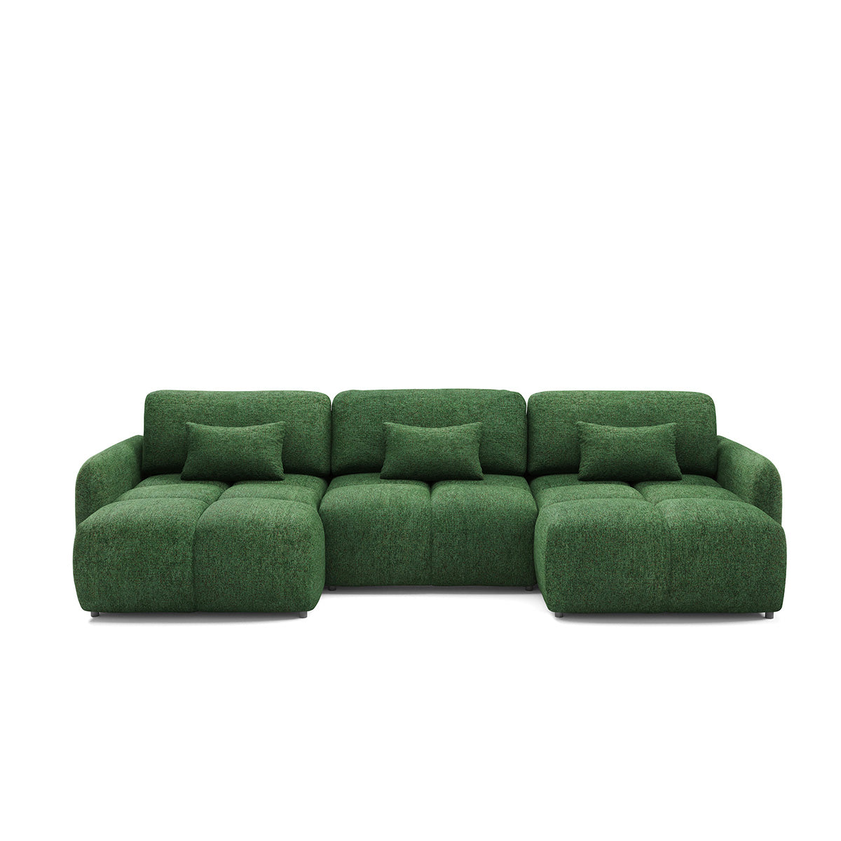 Canapé en U 5 places convertible avec coffre Vittoria Vert - vue 3
