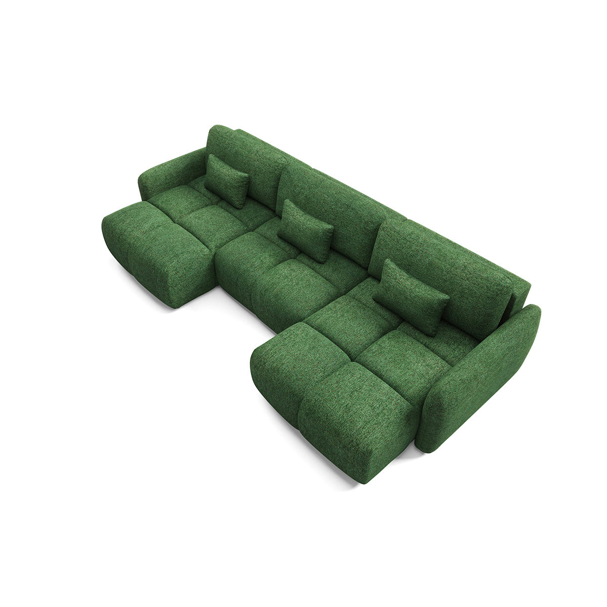 Canapé en U 5 places convertible avec coffre Vittoria Vert - vue 4