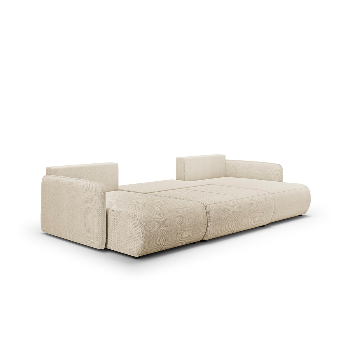 Canapé U 5 places convertible coffre Claudio Beige - vue 3