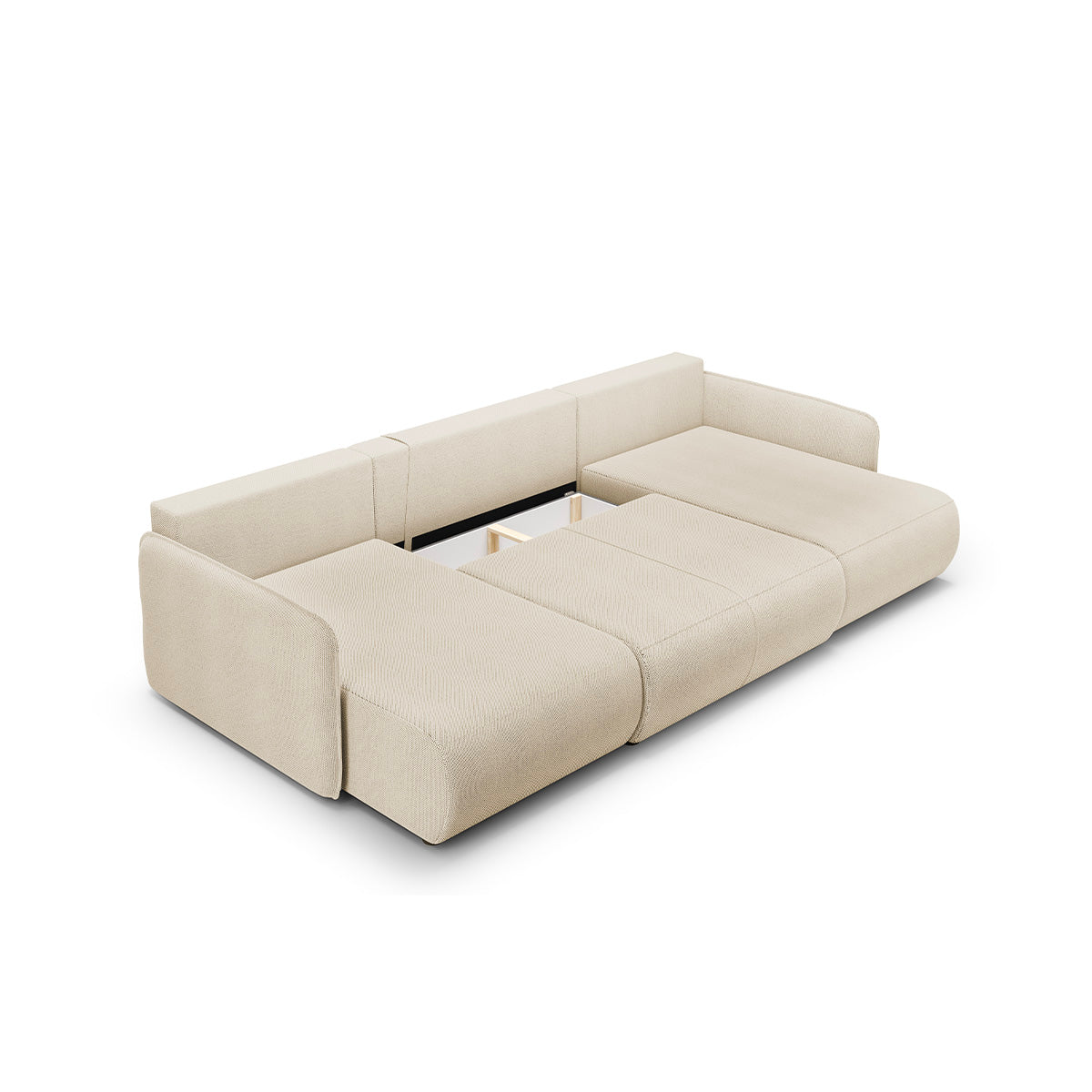 Canapé U 5 places convertible coffre Claudio Beige - vue 4