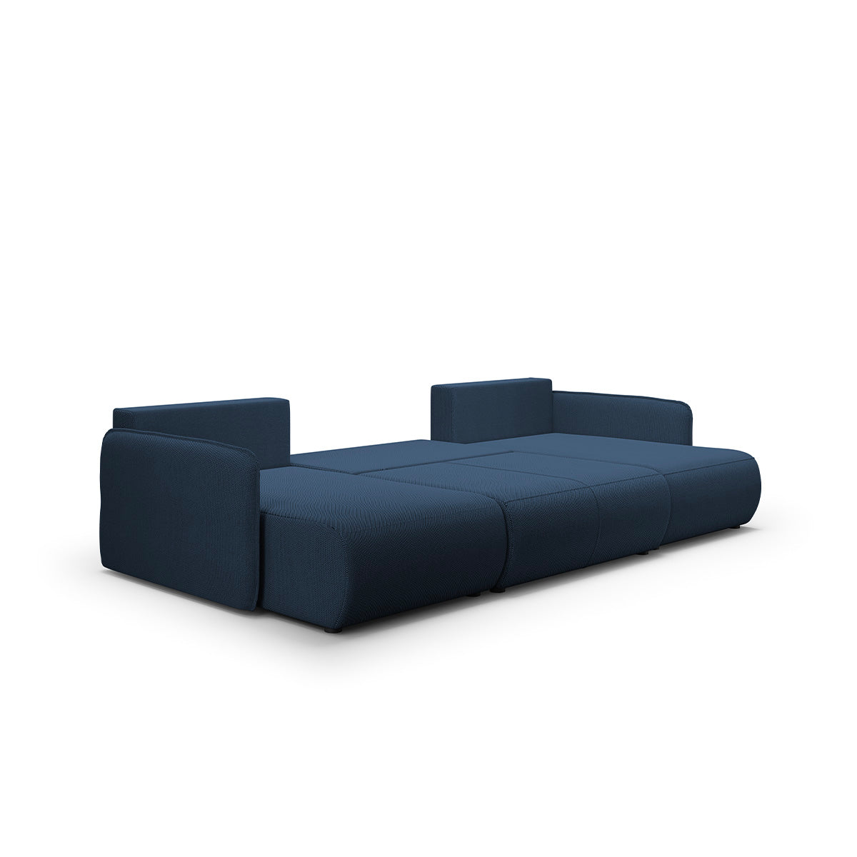 Canapé U 5 places convertible coffre Claudio Bleu foncé - vue 3