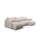Canapé U 5 places convertible coffre Claudio Gris clair