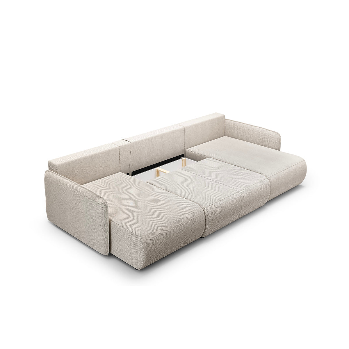Canapé U 5 places convertible coffre Claudio Gris clair - vue 4