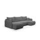 Canapé U 5 places convertible coffre Claudio Gris foncé