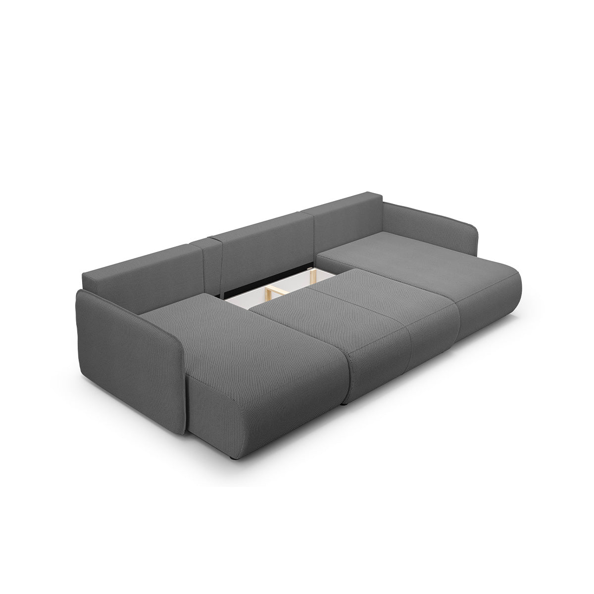 Canapé U 5 places convertible coffre Claudio Gris foncé - vue 4