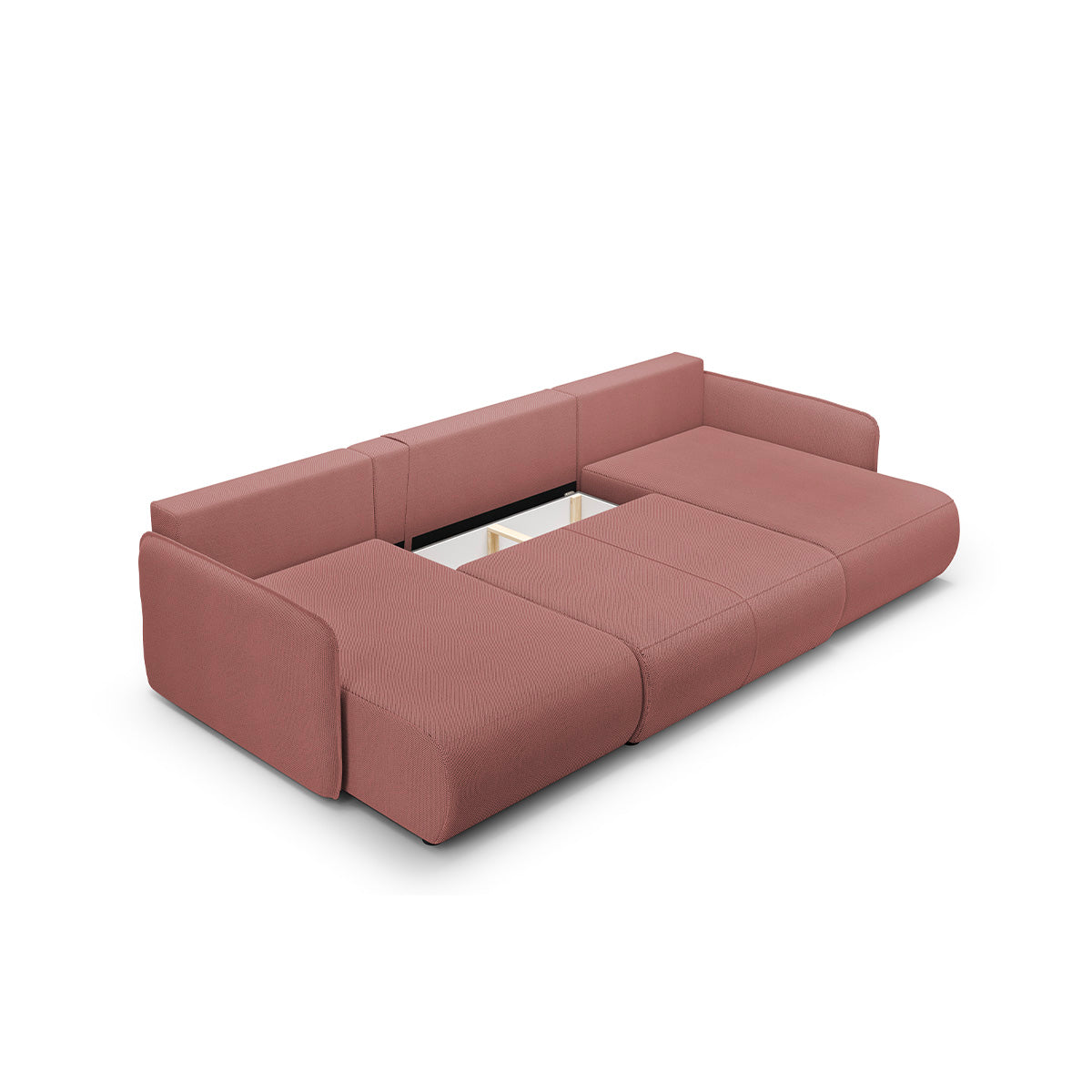 Canapé U 5 places convertible coffre Claudio Rose - vue 4