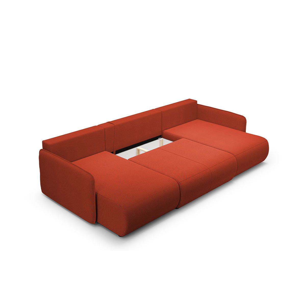 Canapé U 5 places convertible coffre Claudio Bordeaux - vue 4