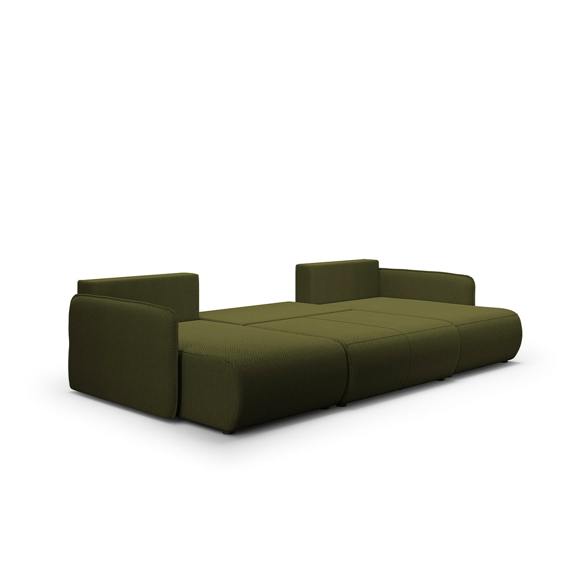 Canapé U 5 places convertible coffre Claudio Vert - vue 3