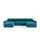 Canapé U 5 places convertible coffre Fabio Bleu clair