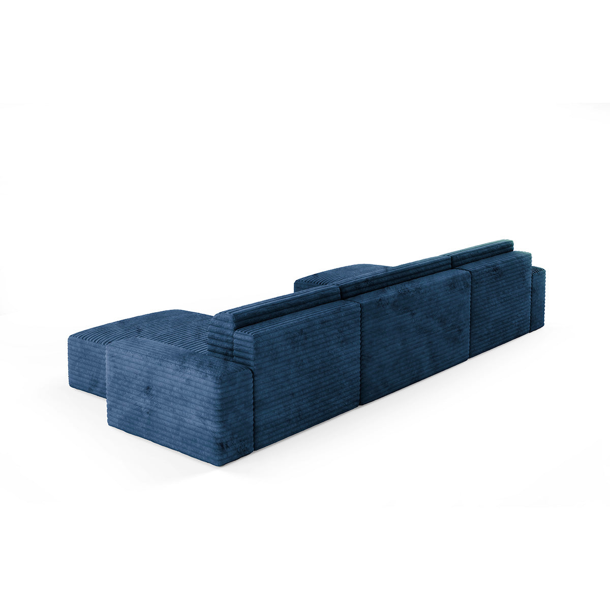 Canapé U 5 places convertible coffre Fabio Bleu foncé - vue 5