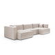 Canapé U 5 places convertible coffre Jimmy Blanc cassé