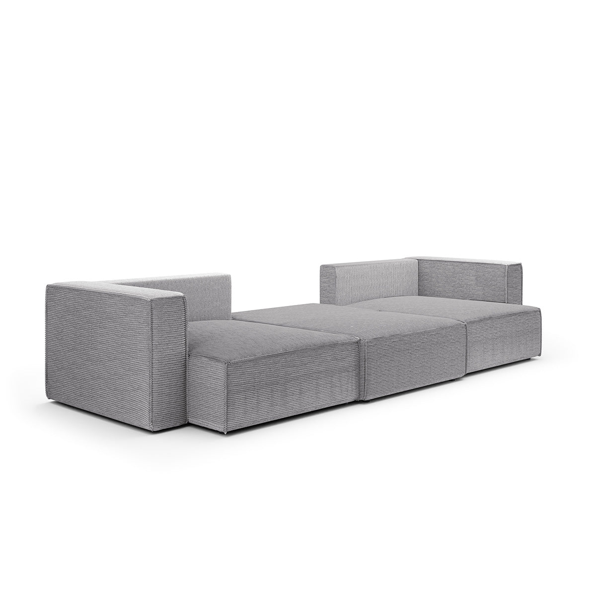 Canapé U 5 places convertible coffre Jimmy Gris clair - vue 4