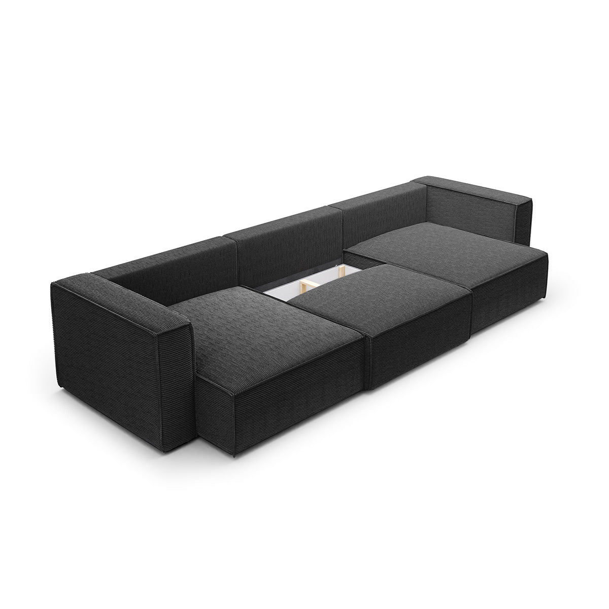 Canapé U 5 places convertible coffre Jimmy Noir - vue 3