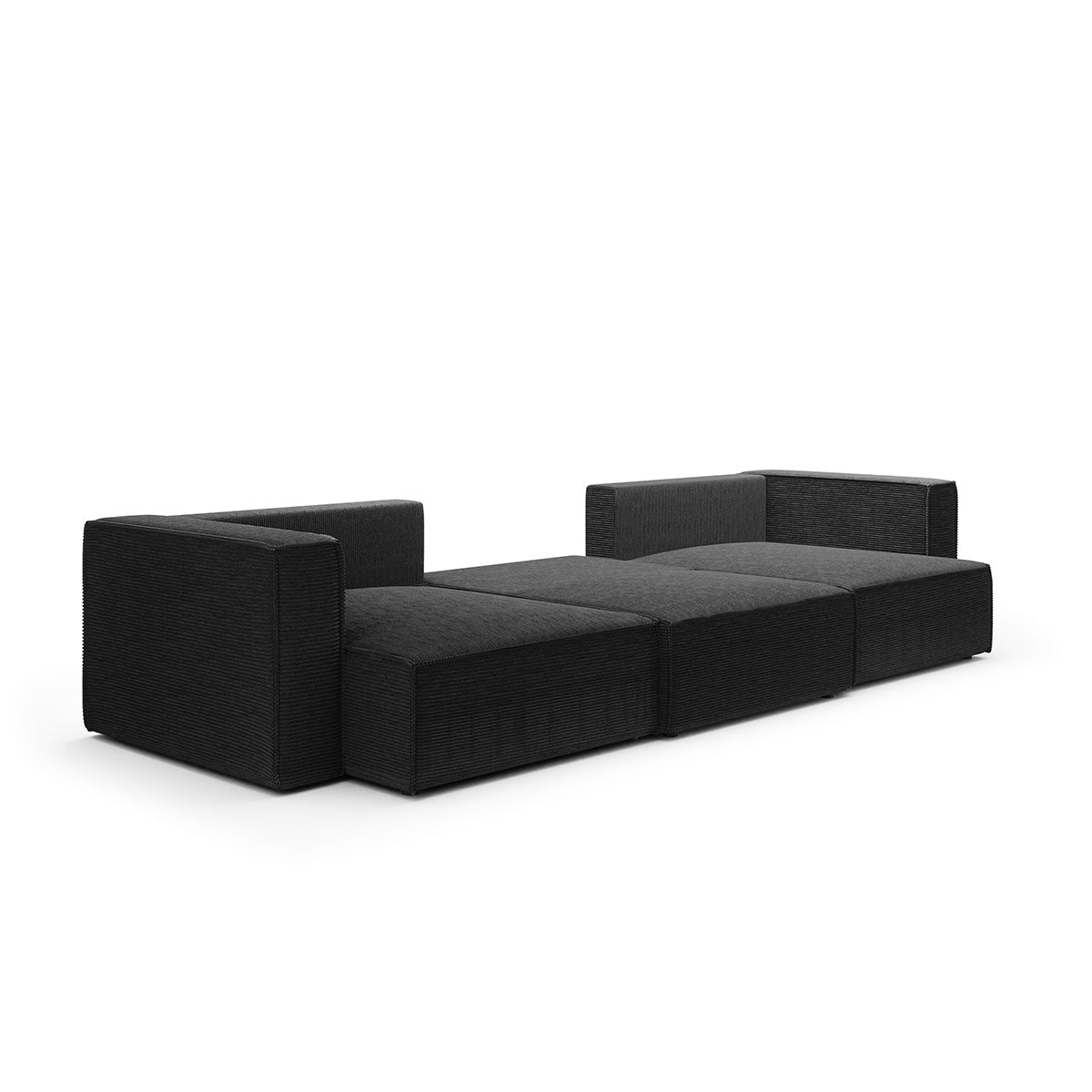 Canapé U 5 places convertible coffre Jimmy Noir - vue 4