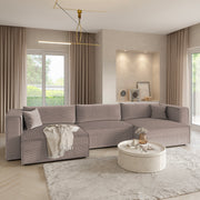 Canapé U 5 places convertible coffre Jimmy Taupe