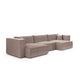 Canapé U 5 places convertible coffre Jimmy Taupe