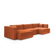 Canapé U 5 places convertible coffre Jimmy Terracotta