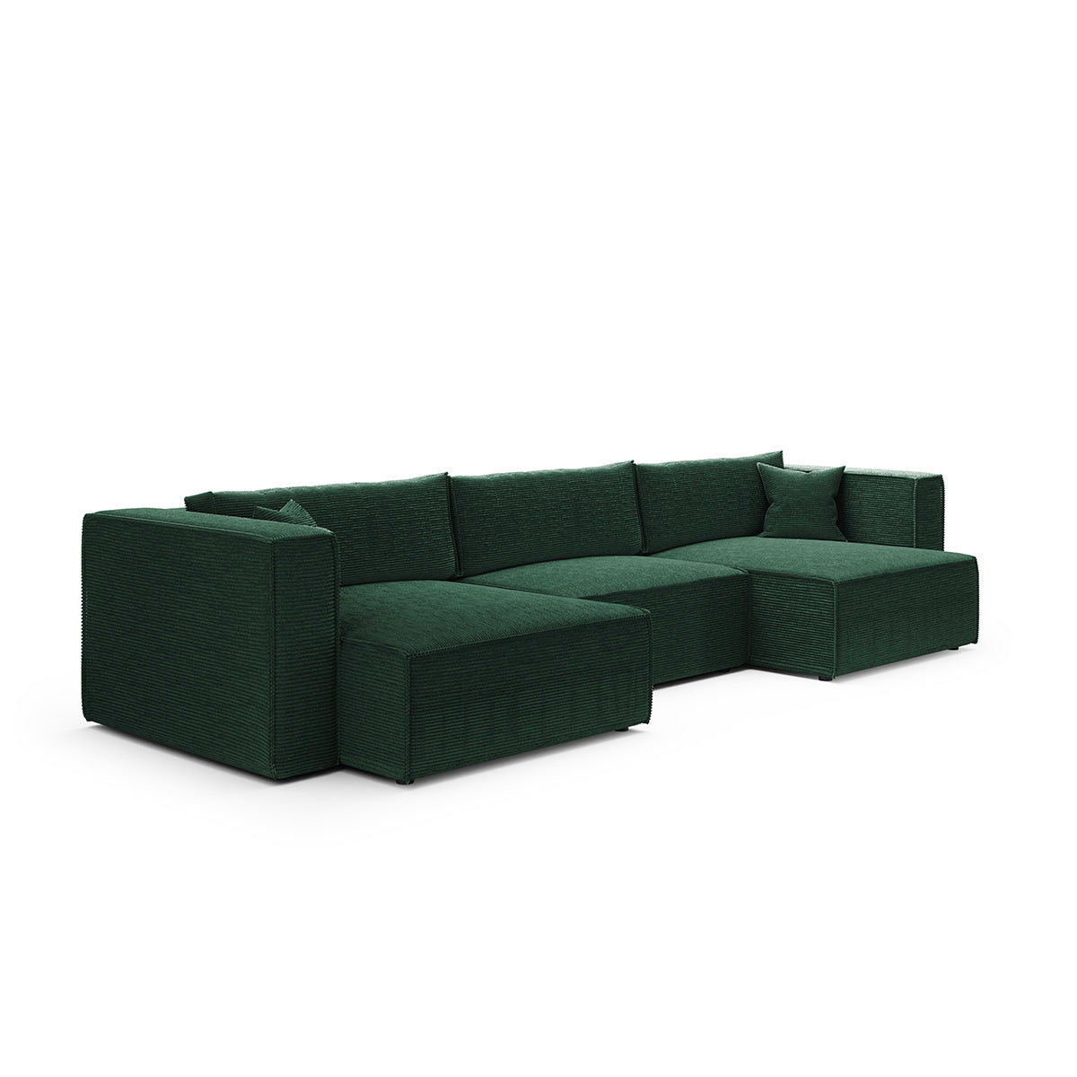 Canapé U 5 places convertible coffre Jimmy Vert sapin - vue 2