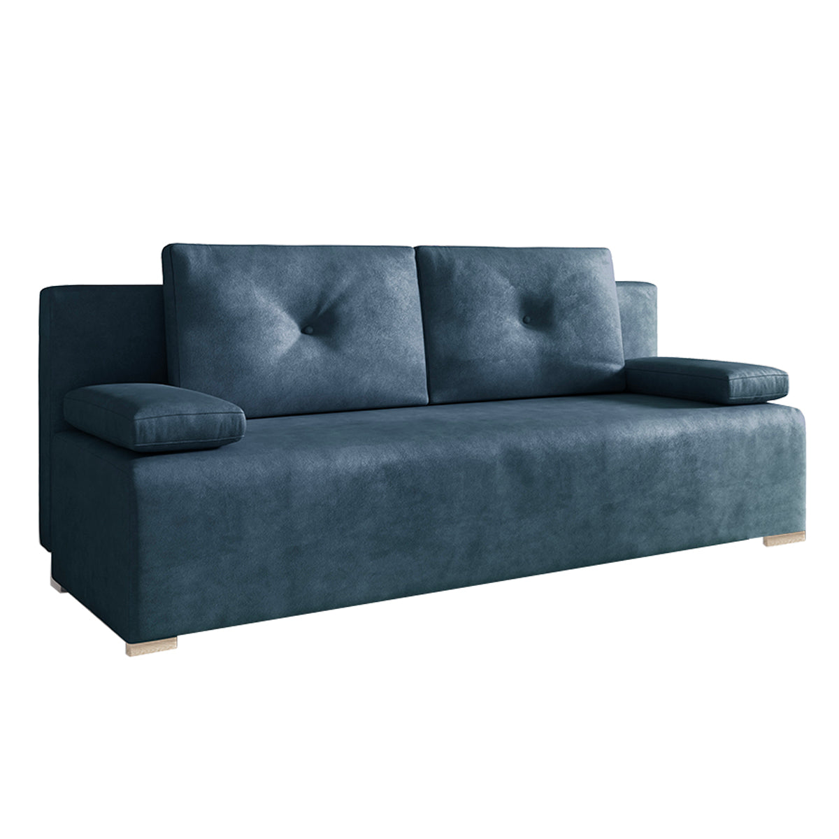 Canapé convertible 3 places avec coffre Evy Bleu Marine